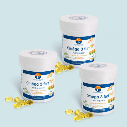 Oméga 3 fort (Conditionnement temporaire : 3 boîtes de 120 capsules)