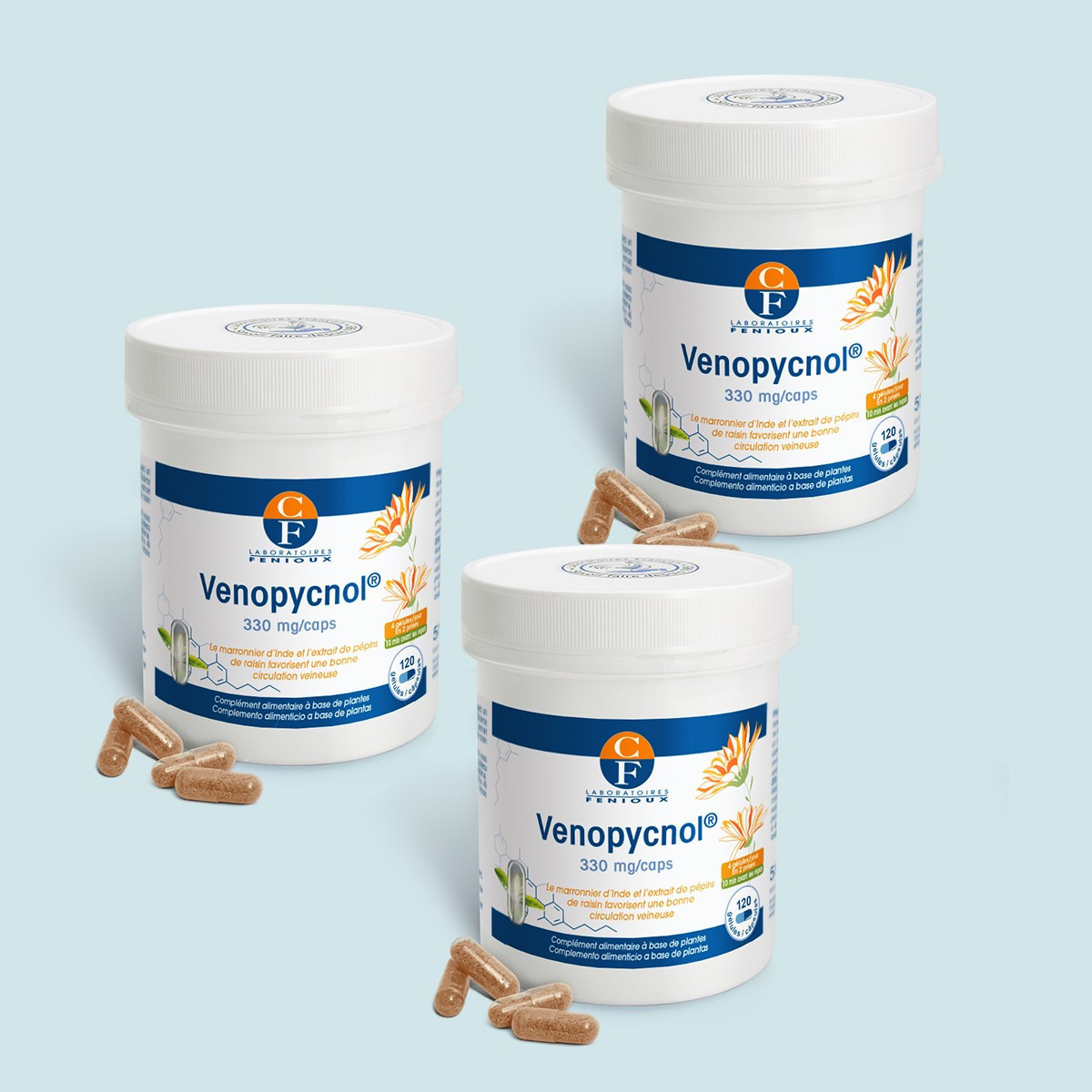 Venopycnol® (Conditionnement temporaire : 3 boîtes de 120 gélules)