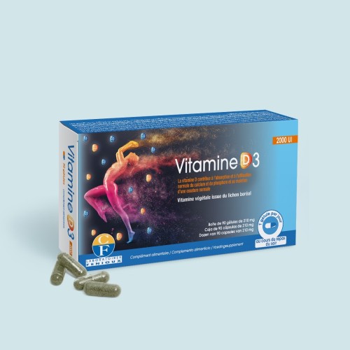 Vitamine D3 90 gélules 2000 UI